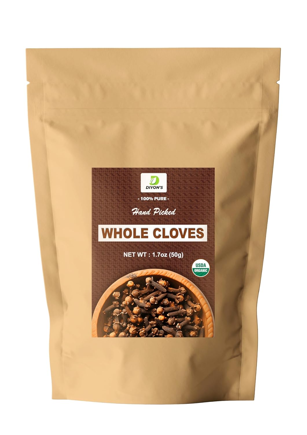 Organic Whole Cloves 1.7 oz, (stand up resealable pouch)