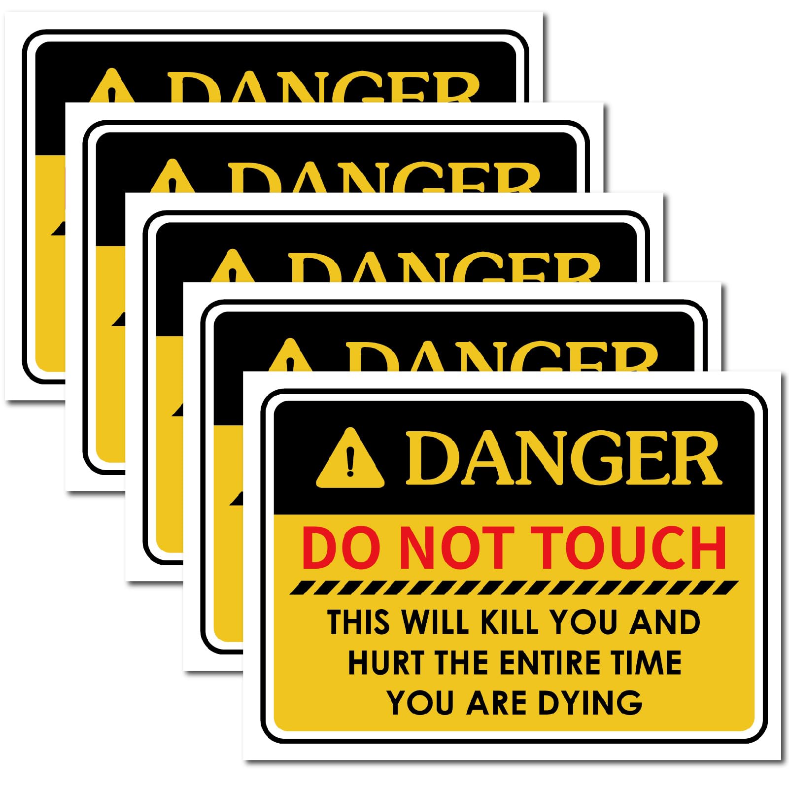 CRASPIRE Danger Do Not Touch This Will Kill You Warning Sign Stickers 9.8" x 6.9" Vinyl Safety Decal Unlimited Labels Adhesive Electrical Shock Hazard High Voltage Electrocution Waterproof Window Door