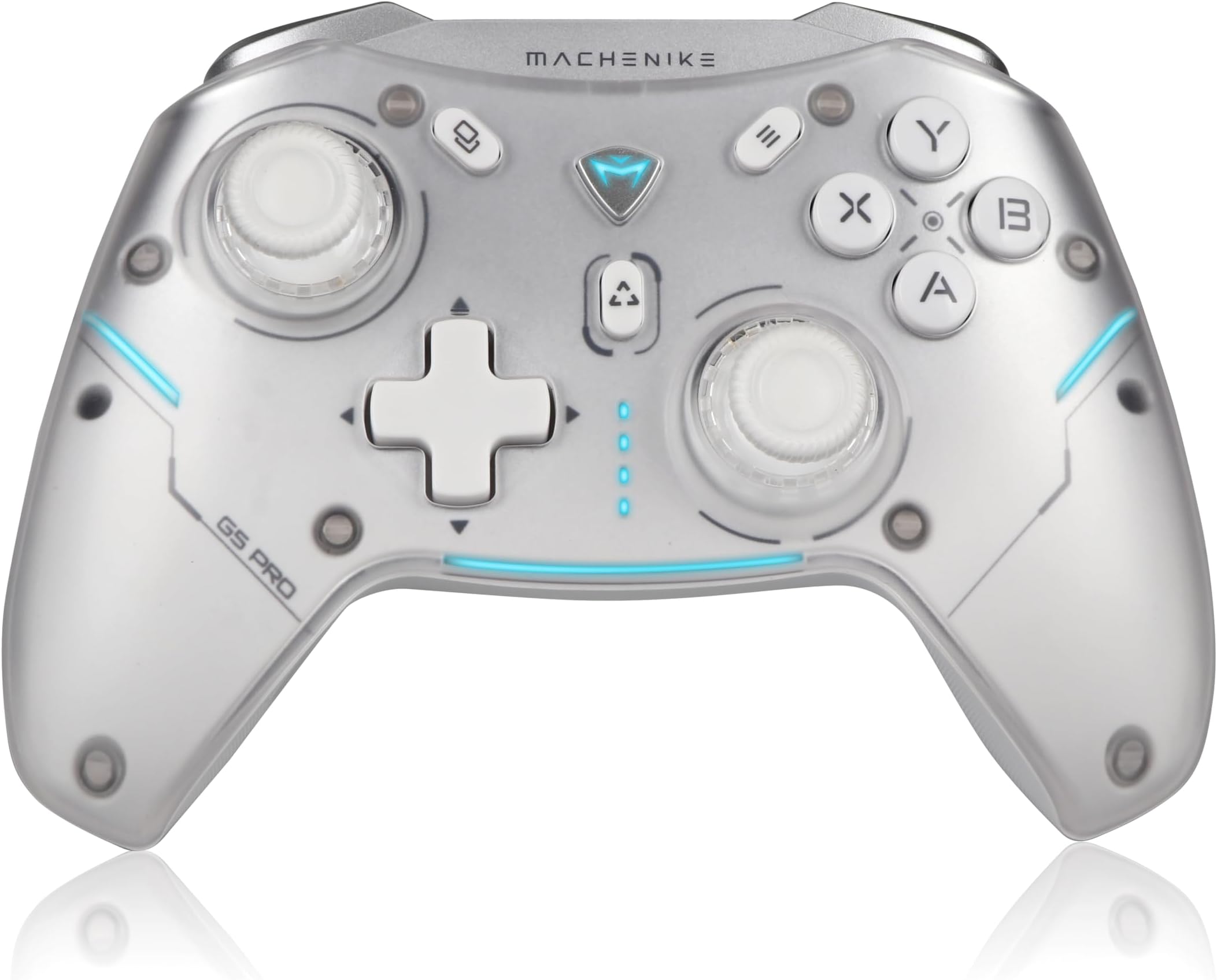 Machenike G5 Pro Tri-mode Switch Controller, USB/BT5.0/2.4G, with Programmable Button, Joystick, Hall Trigger, Kailh Micro Switches, Switch Remote Gamepad for PC, NS, iOS, Android, TV box (Silver)