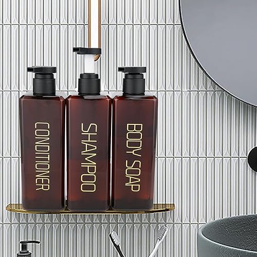 Miniatura 9 de Dispensador de champú y acondicionador, botellas de jabón de ducha, paquete de 3 botellas de viaje de 18.6 fl oz18.6 onzas, accesorios de viaje,