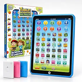 Tablet Infantil Interativo Educativo Bilíngue Didático (Rosa)