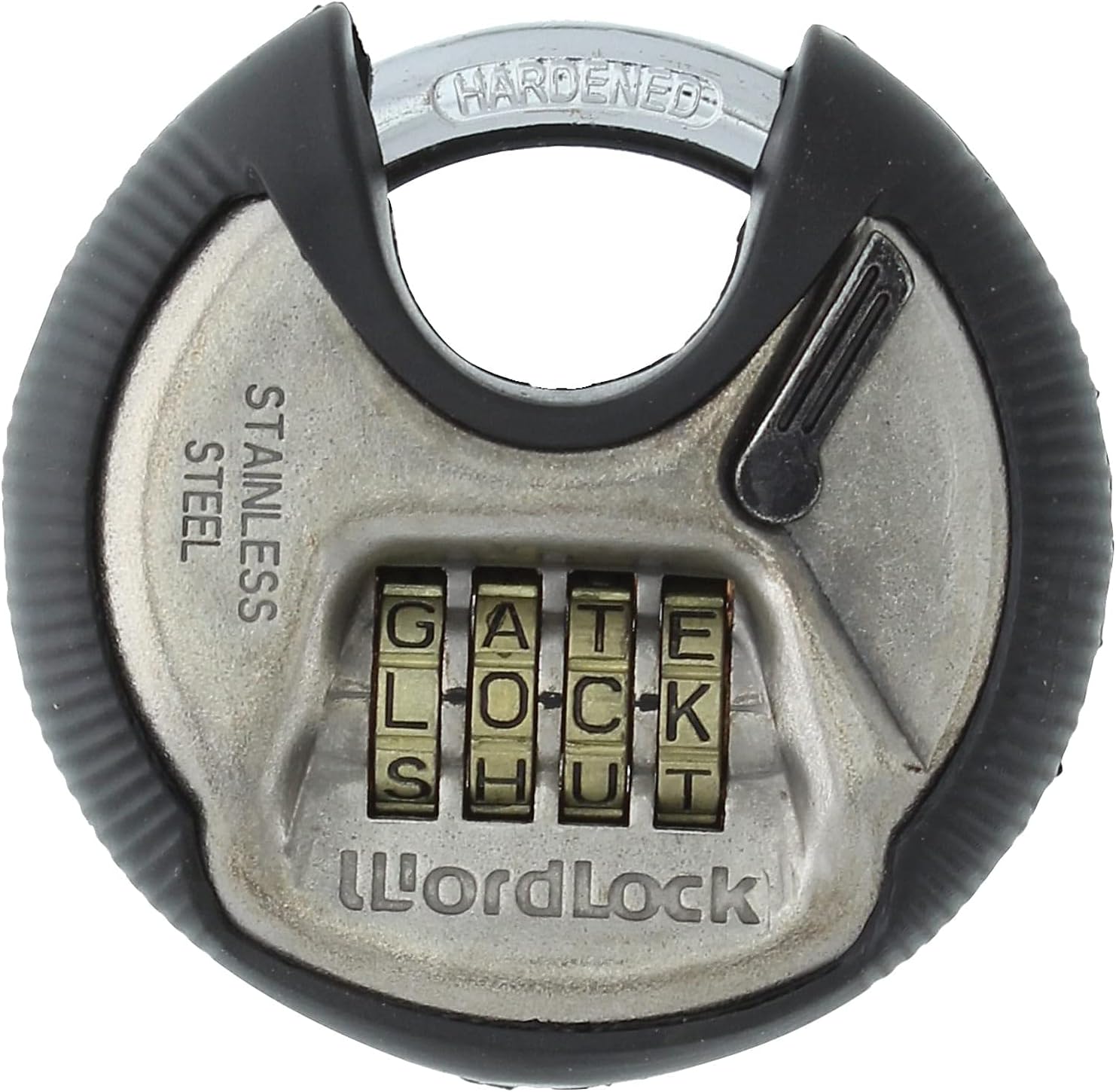 Wordlock Combination Discus Padlock – 4 Dial, Stainless Steel …