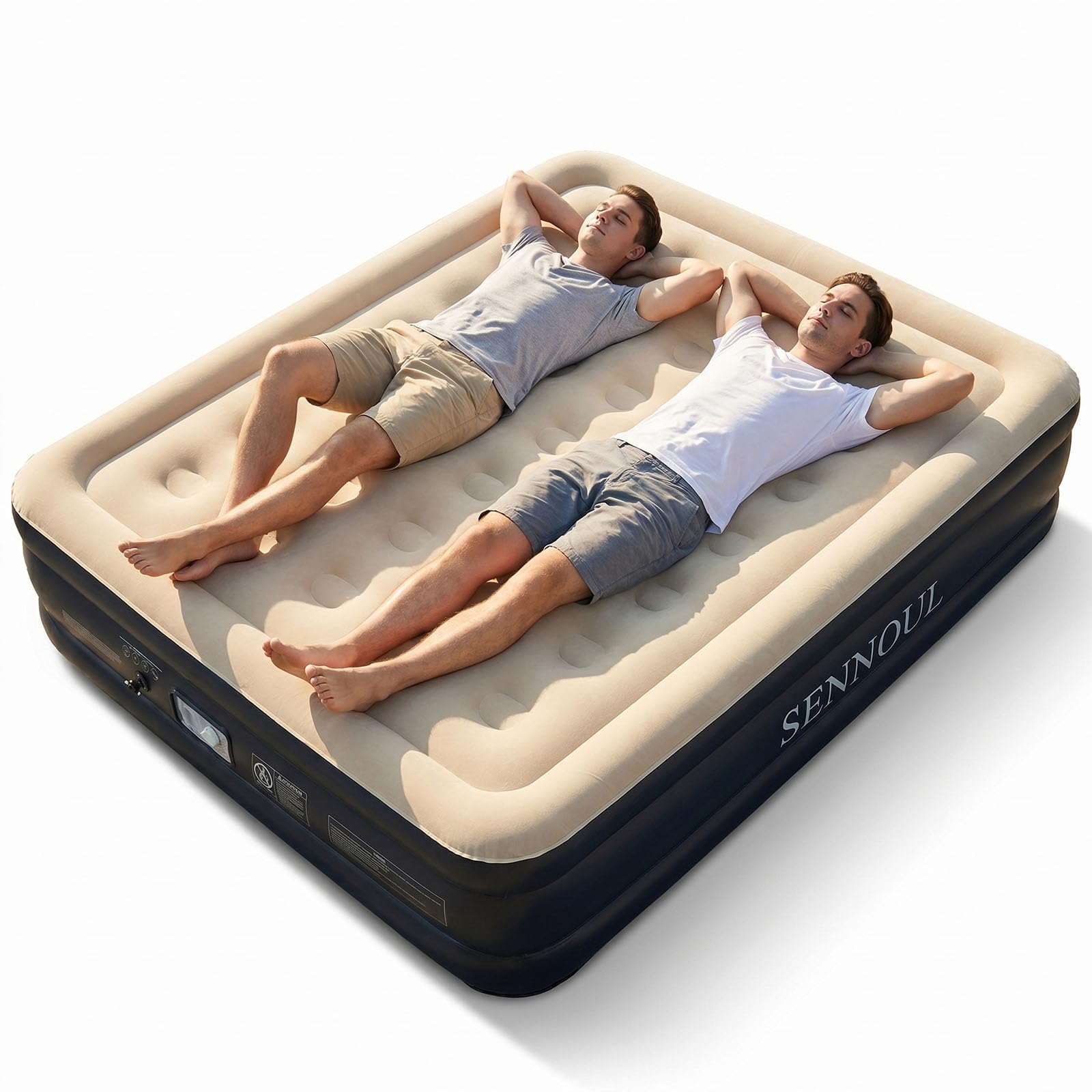 SENNOUL Air Mattress Queen with Built in Pump,16" Raised Blow up Bed, 800lb