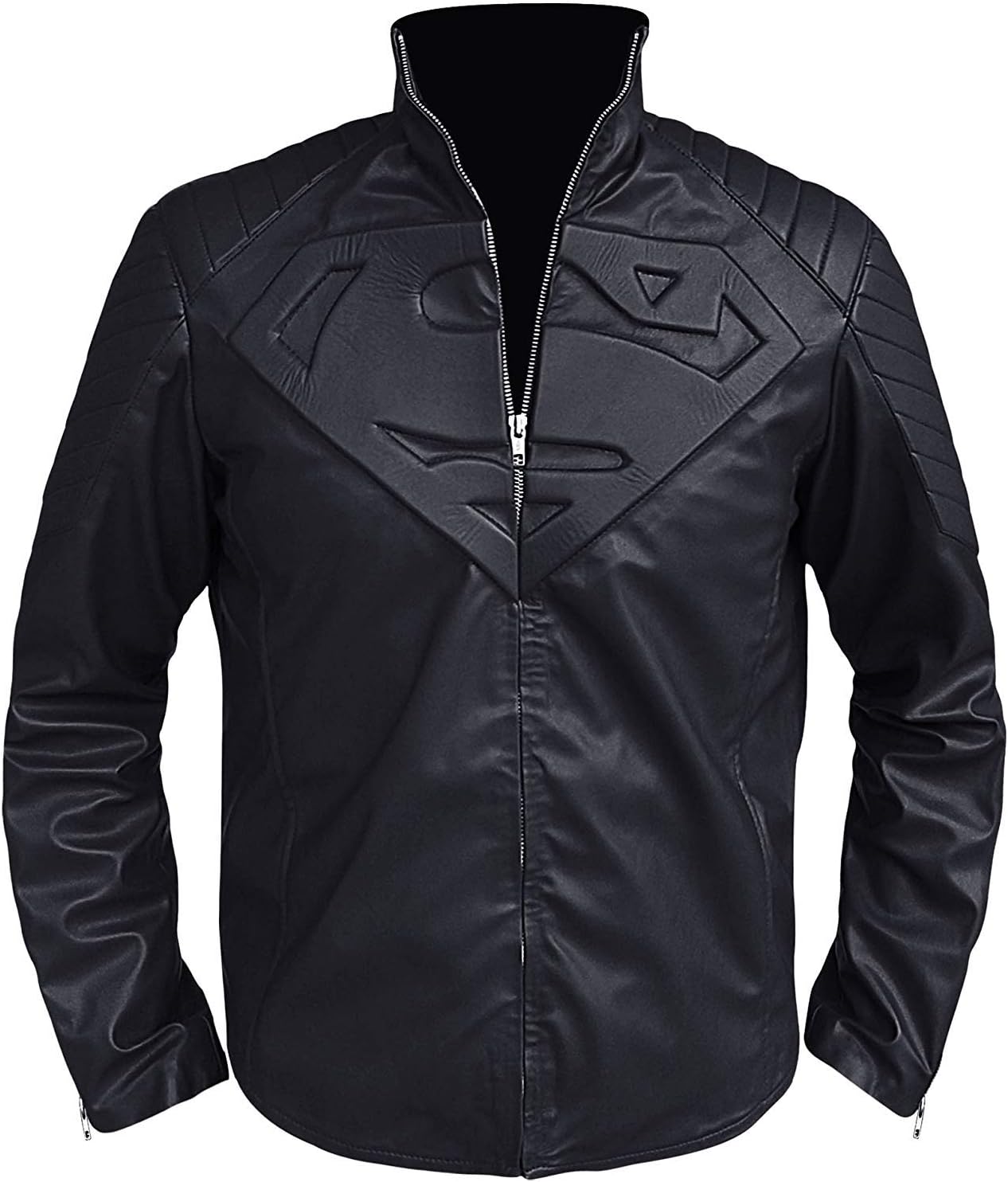 Superman Black Leather Jacket - Smallville Style