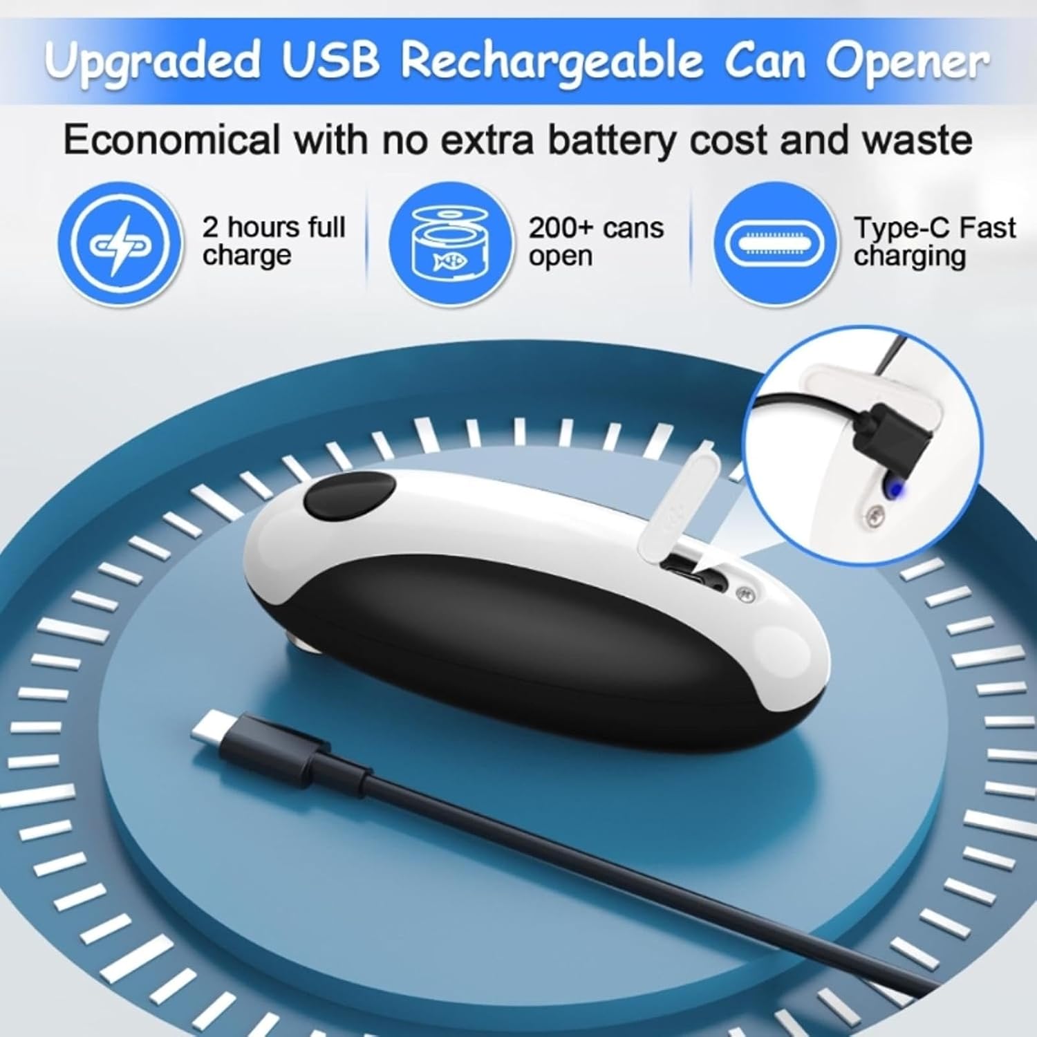 Electric Can Opener, Rechargeable Usb Touch, Abs+metal Kgq5a Model, Kitchen Gadget for Seniors