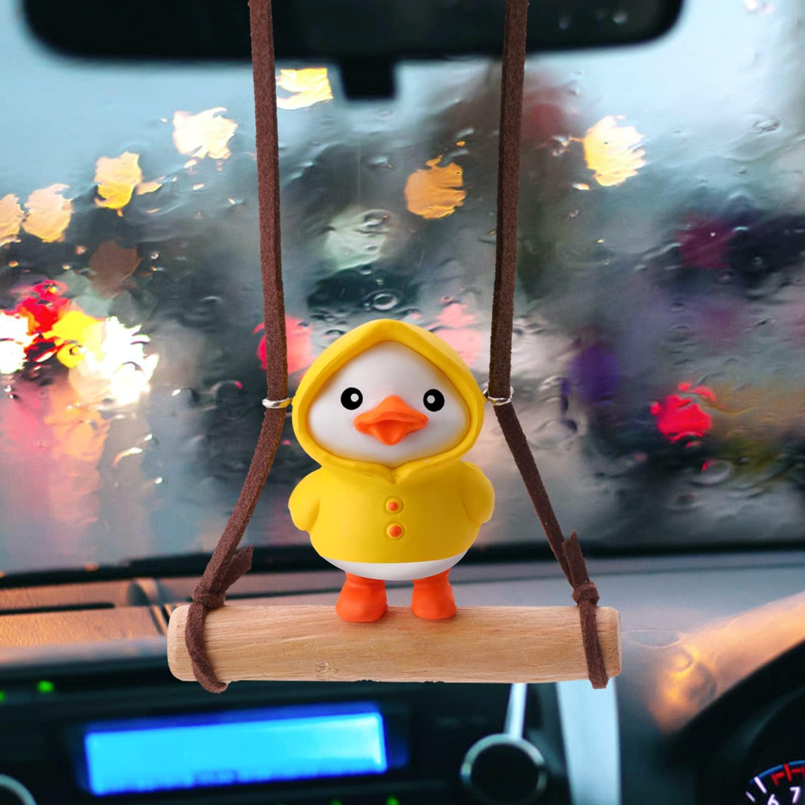OOTSR Swinging Duck Car Hanging Ornament,6x5cm Cute Swing Duck Car