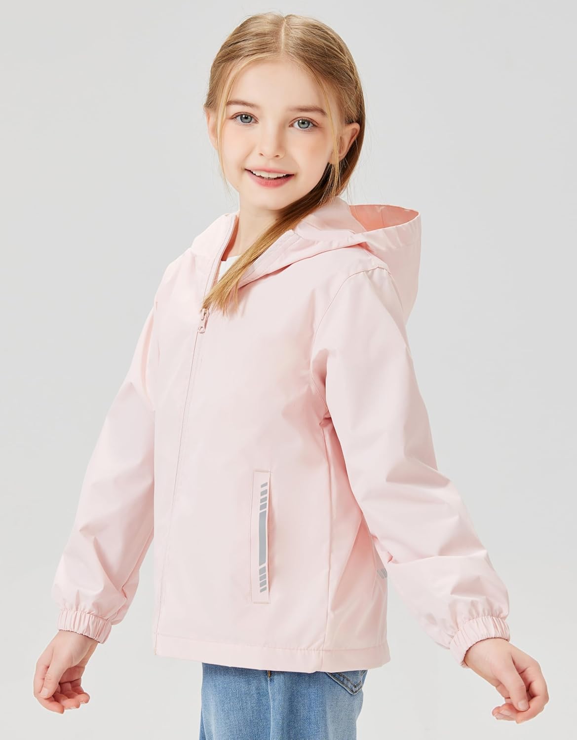 Boys Girls Waterproof Rain Jacket Lightweight soft lining Kids Windbreaker Hooded Coat Easy to Fold - Image 2