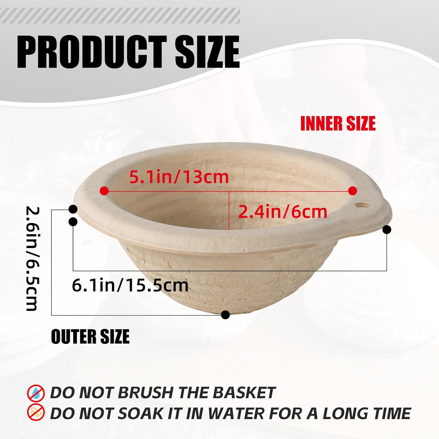 13cm/5inch Mini Sourdough Banneton Round Pulp Bread Proofing Basket Set 12 with Linen Liners Homemade Bread Baking Supplies