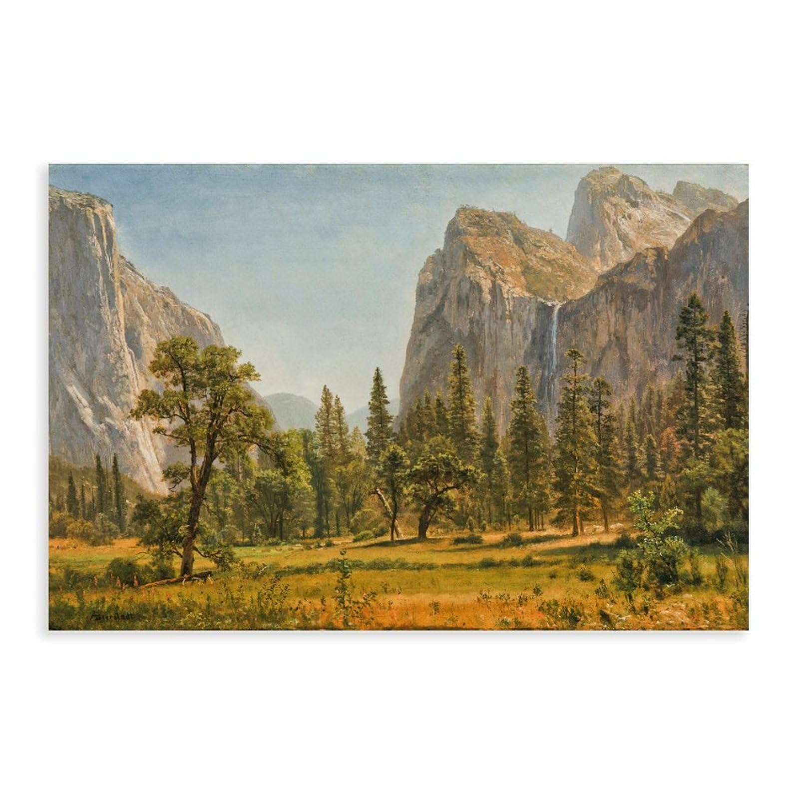WCYB Bridal Veil Falls, Yosemite Valley, California by Albert Bierstadt Posters Prints Canvas Deco Paintings Wall Art Unframe 12" L X 18" W