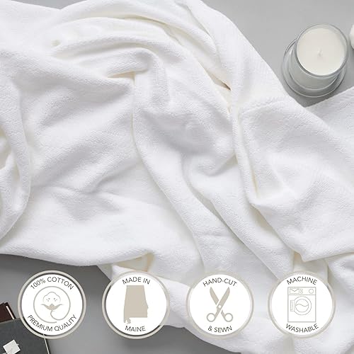 Miniatura 10 de Red Land Cotton Manta  Cultivada y fabricada en Estados Unidos 100% algodón  Manta de cama suave y transpirable tamaño King  Ligera y acogedora