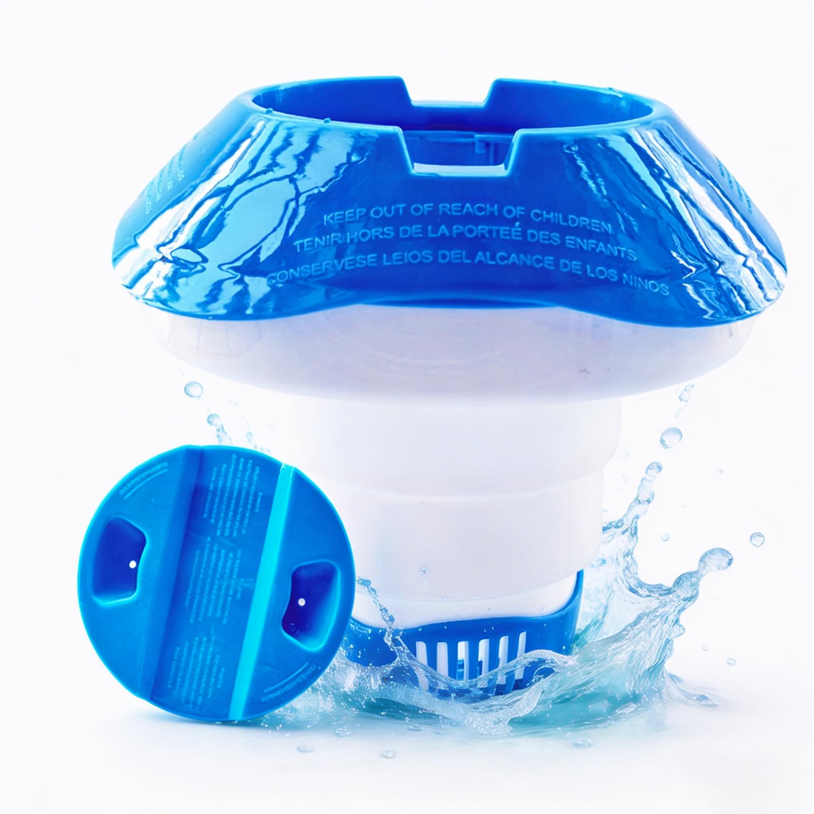 Lysjoy Dosificador Cloro Piscina Flotante, Flotador Cloro para Piscina, Dispensador de Cloros Flotante, Dispensador Quimico, Accesorios para Piscinas, Jacuzzis, Parques AcuáTicos y Spas (5 Pulgadas)