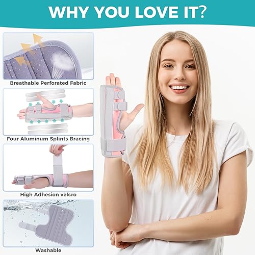 Miniatura 3 de Férula de dedo de gatillo, soporte de mano con soporte para el dedo, soporte de mano ajustable derecha o izquierda, enderezamiento para dedo en