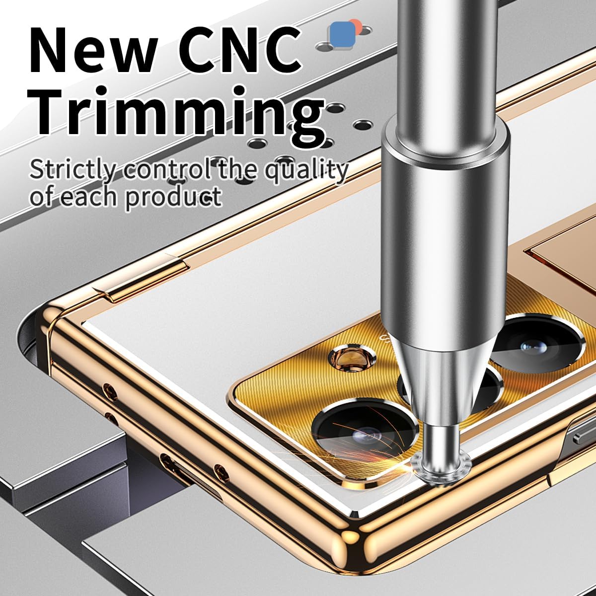 for Samsung Galaxy Z Fold 7 Case with S Pen Holder & Stylus, Z Fold 7 Aluminum Alloy Case [Replacement Protection Cover] Built in Screen Protector Kickstand Case for Z Fold 7 Gold+White