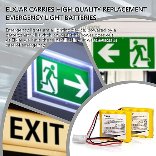 Miniatura 2 de Paquete de 2 baterías de repuesto para Lithonia ELB-4865N ELB4865N 277ELNF LESB1R NIC0546 CUSTOM-123 OSA43AA Luz de emergencia