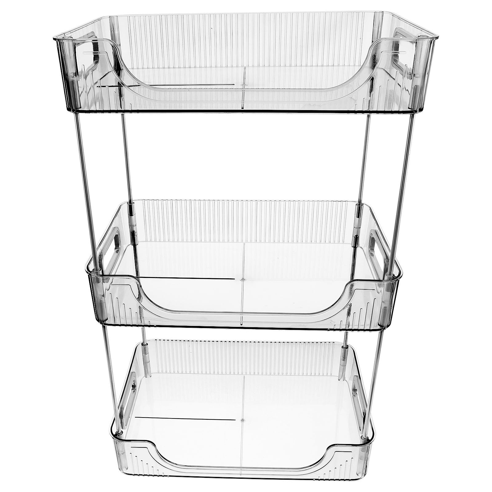 Organizzatore da Bagno a Tre Livelli in Acciaio Inox e PET