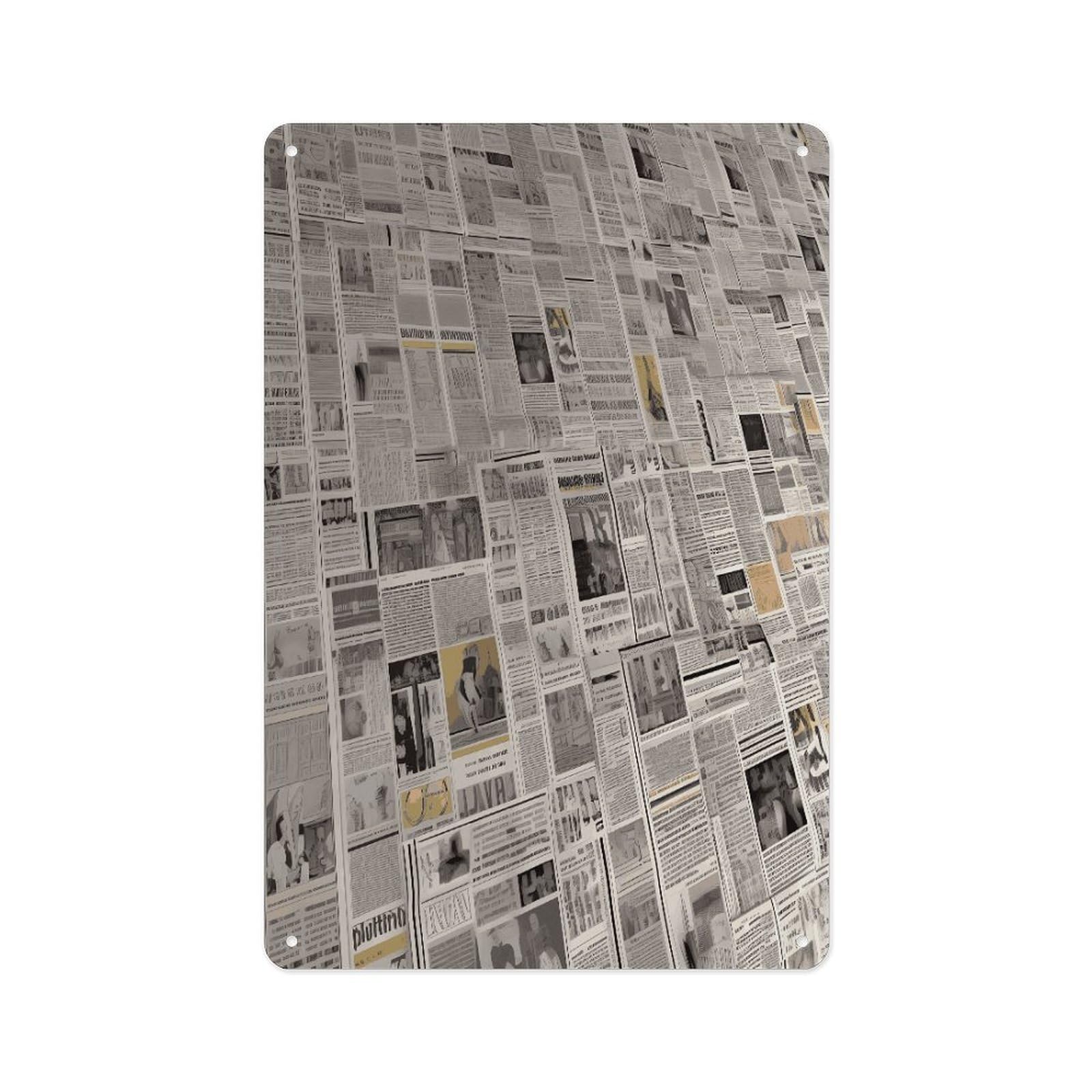 Fekiloot Style Newspaper Wall Decor Metal Signs Tin Signs Poster