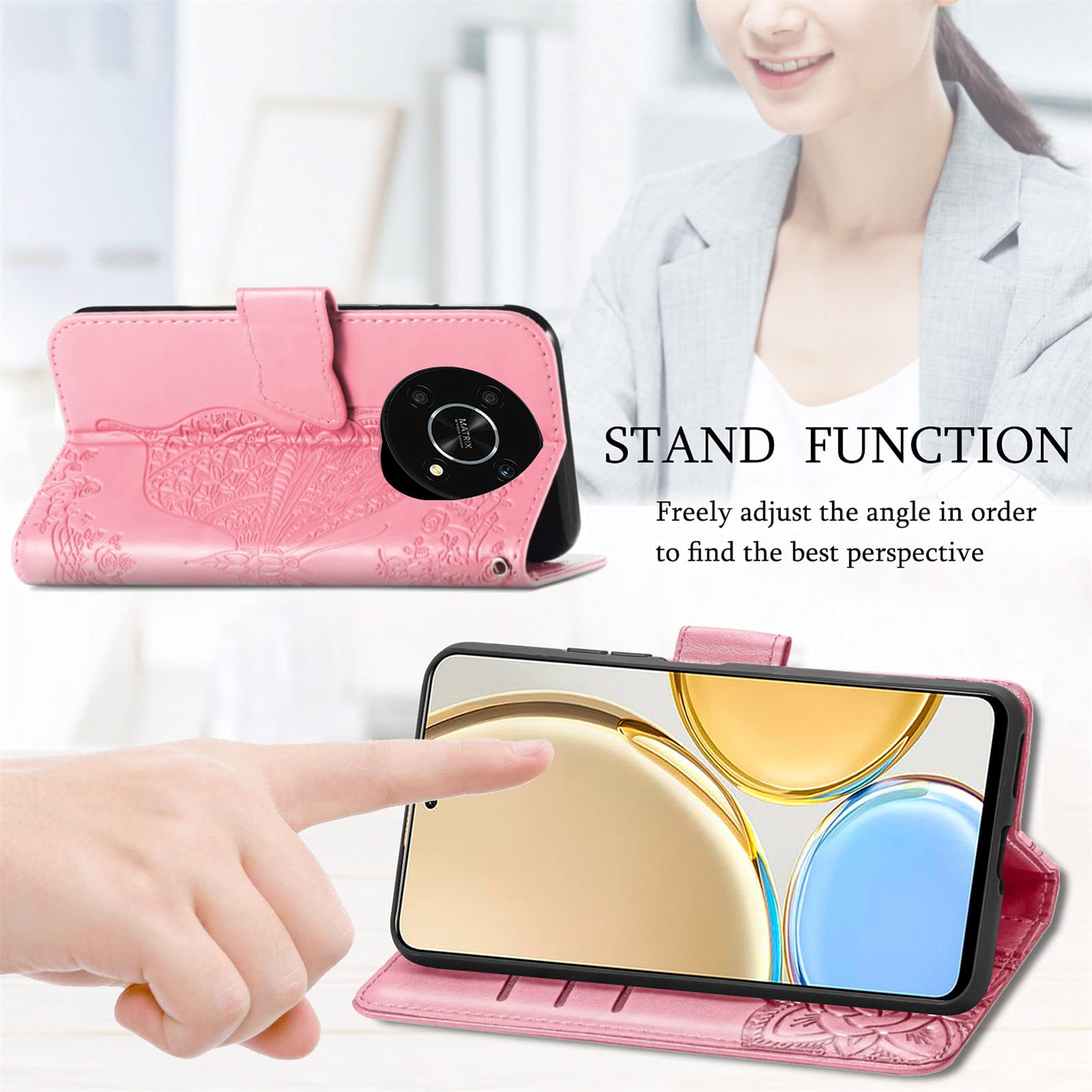 CUSTODIA A PORTAFOGLIO LIBRO Per HONOR MAGIC 4 LITE COVER FLIP