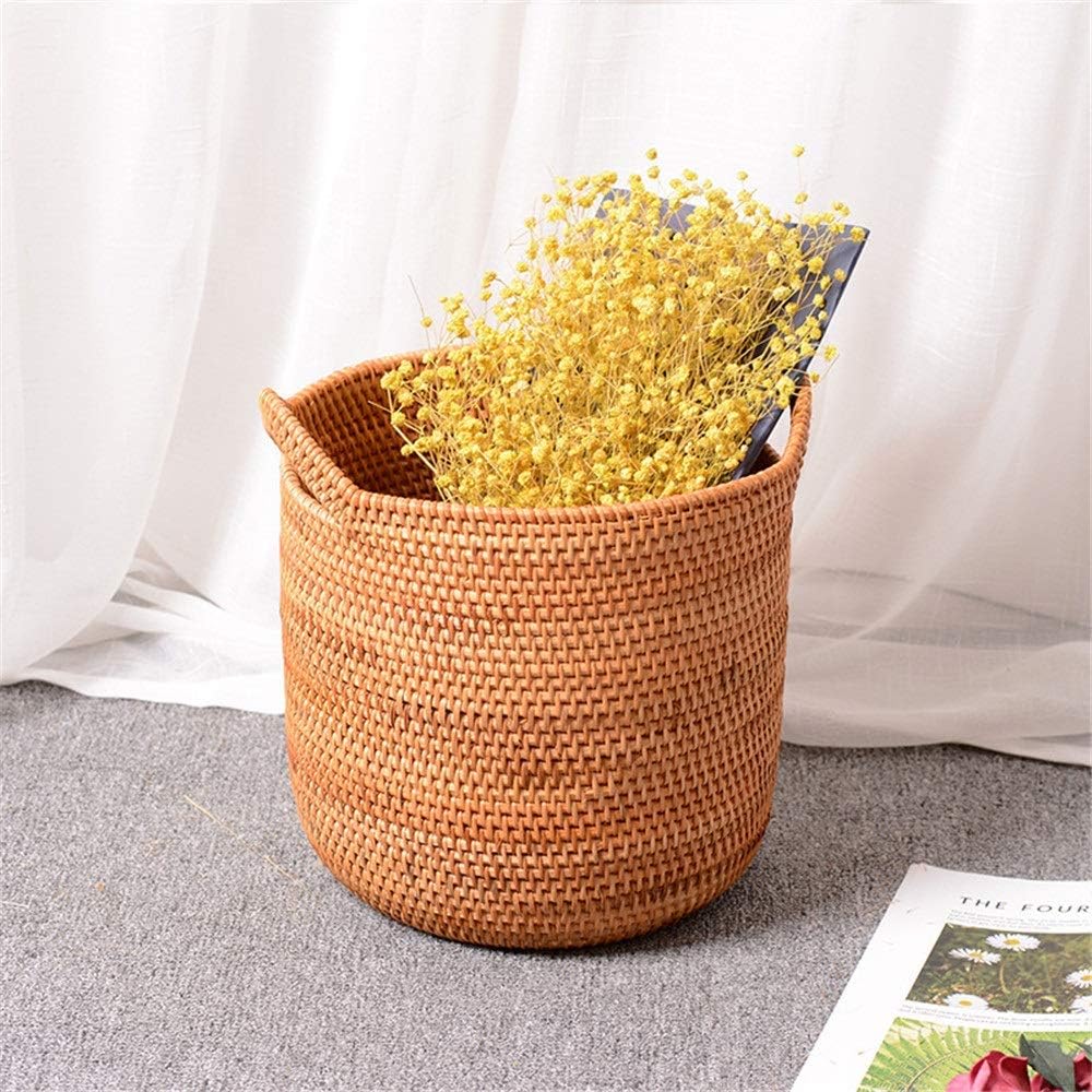 Rattan Storage Basket Laundry Basket Plant Pot Woven Basket Storage Rattan Snack Candy Jewelry Groceries Nursery Storage Bins Set of 3 Home Decoration Rattan Storage Basket (Natural S+M+L)