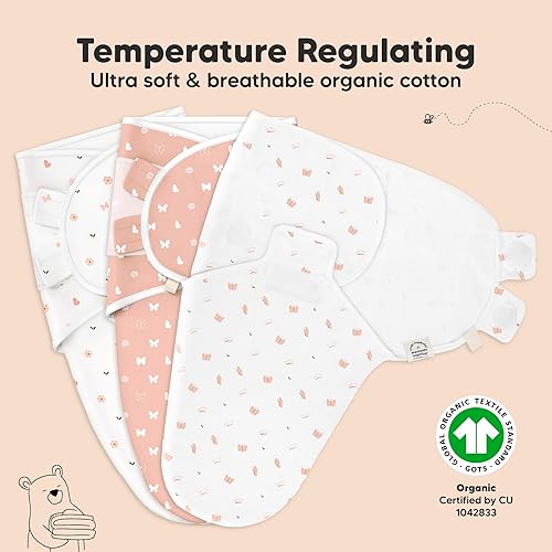 Miniatura 4 de KeaBabies 3 paquetes de sacos de dormir orgánicos para bebé - Mantas envolventes para recién nacidos, bebés 0-3 meses, niñas, niños, saco de dormir