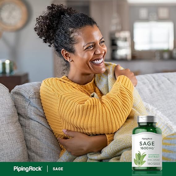 Piping Rock Sage Supplement | 180 Capsules | Concentrated Herbal Extract | Non-GMO, Gluten Free Formula