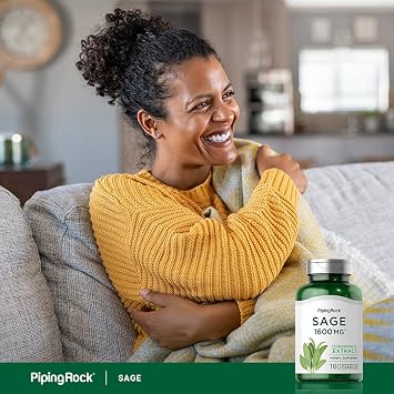 Piping Rock Sage Supplement | 180 Capsules | Concentrated Herbal Extract | Non-GMO, Gluten Free Formula