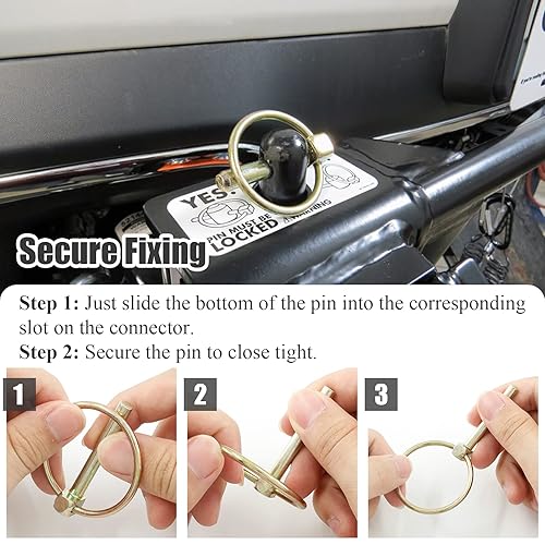 Miniatura 5 de 12 pines de linchamiento resistentes de 3/16 pulgadas con anillo, kit surtido de pasadores redondos para tractores agrícolas, camiones, remolques,