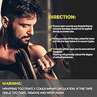 Vista 6 de OK TAPE 12 rollos de vendaje autoadhesivo, cinta elástica atlética, cinta adhesiva autoadhesiva, envoltura veterinaria, envoltura médica para Beige