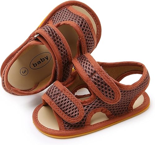 Miniatura 4 de RVROVIC Sandalias de primera calidad para bebés, niños y niñas, suela de goma antideslizante suave, zapatos de verano al aire libre para niños