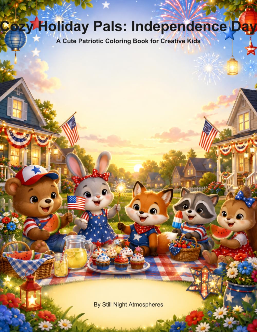Cozy Holiday Pals: Independence Day: A Cute Patriotic Coloring Book for Creative Kids