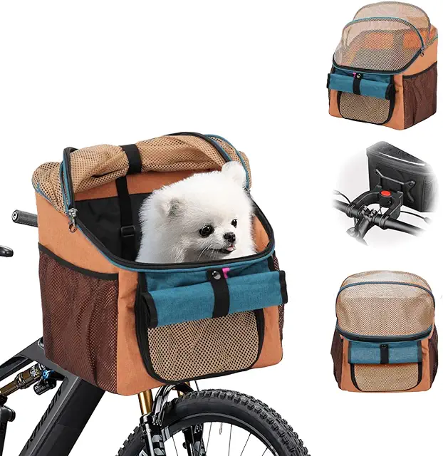 Cestino bici per cani pieghevole e impermeabile per animali domestici