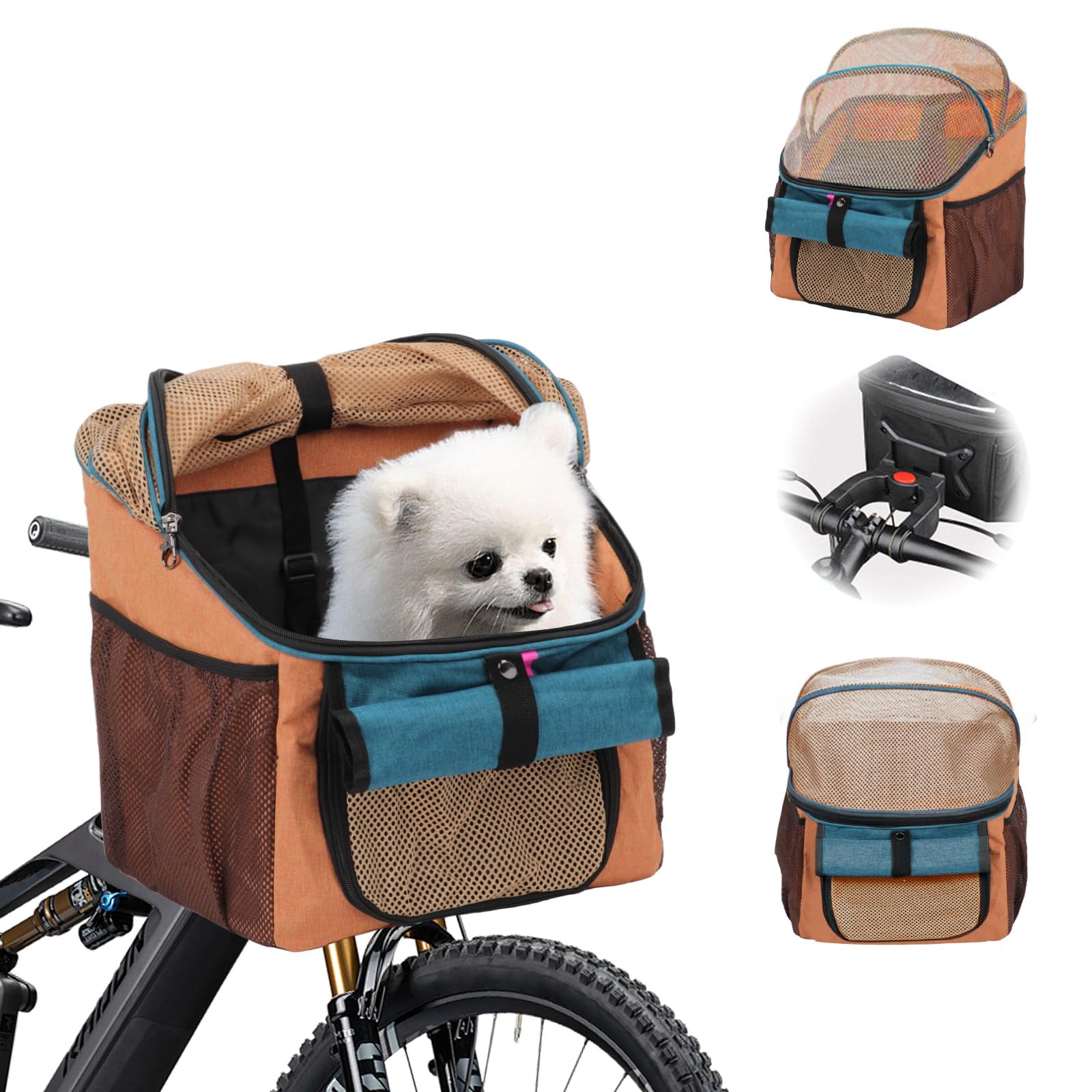 Panier de vélo pour animaux de compagnie, panier pliable et étanche, idéal pour chien, shopping, camping et extérieur