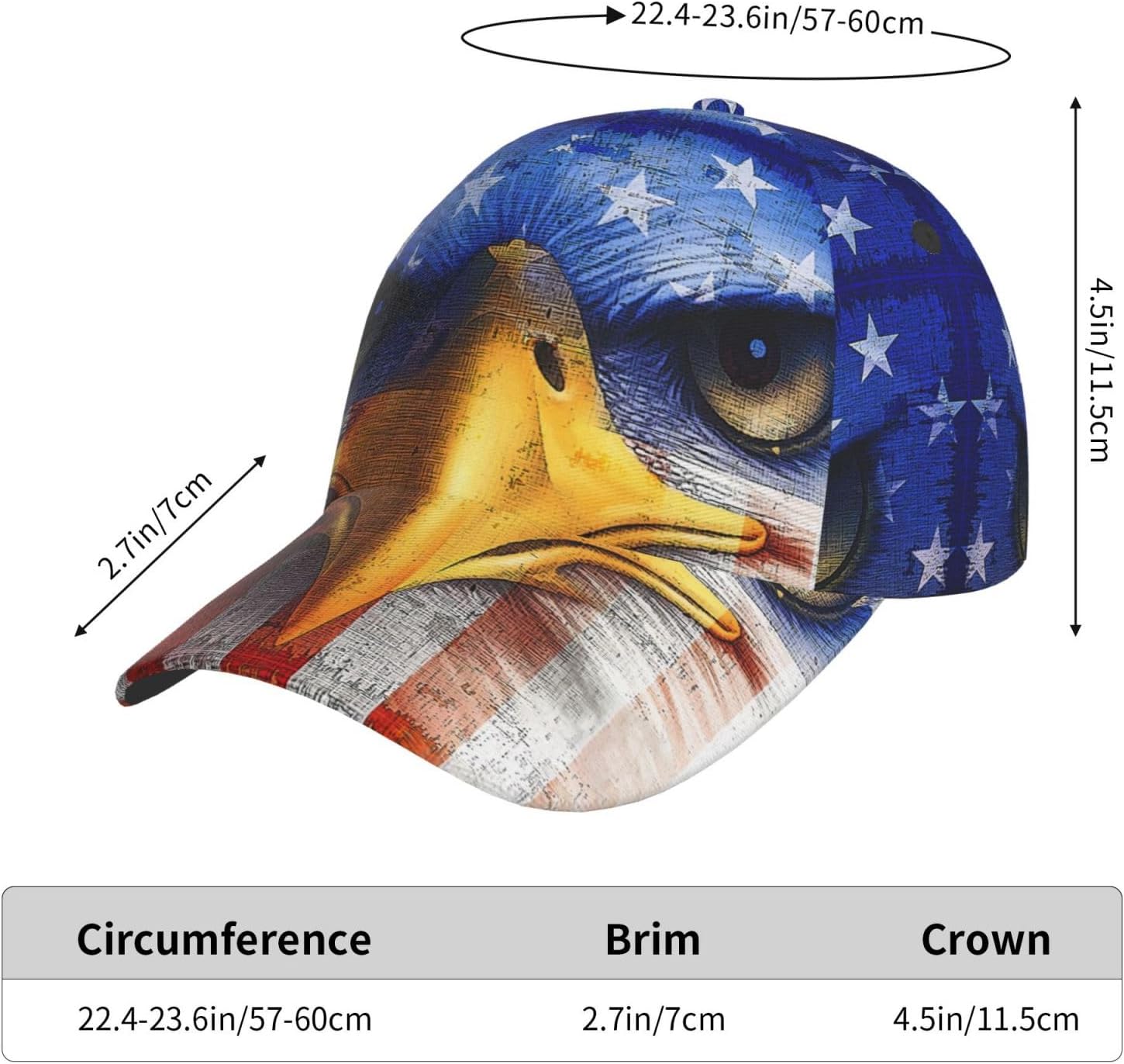 American Flag Baseball Cap Workout Hats with Adjustable Strap for Men & Women Dad Hat Snapback Hat - Image 8