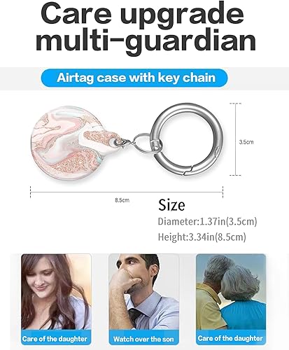 Miniatura 2 de Funda compatible con AirTag, bonita funda protectora con llavero de bucle para Airtag, resistente a los arañazos para cartera, equipaje, gato, perro