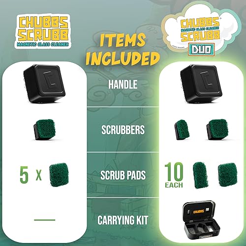 Miniatura 7 de Kit Limpiador Magnético de Vidrio Chubbs Scrubb - Mini Raspador Magnético para Manchas Difíciles de Alcanzar en Vidrio, Cerámica y Metal