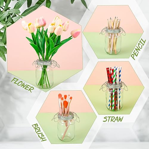 Miniatura 6 de Ziliny 6 piezas de soporte para arreglos florales de alambre de rana de flores, herramienta de arreglo de flores, tapa de inserción de flores de