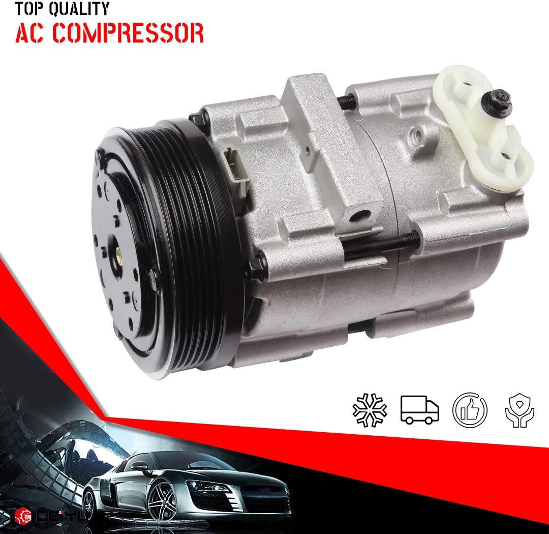CCIYU A/C Compressor with Clutch A/C Air Compressor for Car 2001-2007 for Ford Escape,2001-2006 for Mazda Tribute 3.0L Air Conditioning Compressor for 1520381