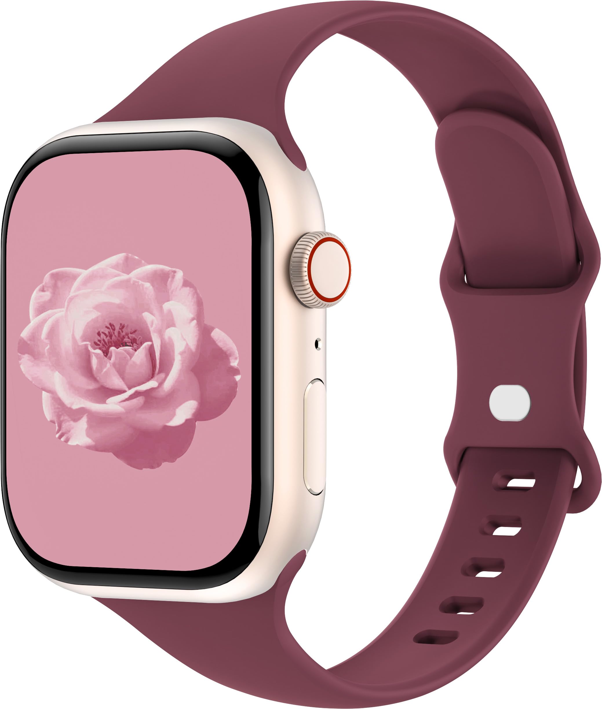Sycamond Thin Silicone Band Compatible with Apple Watch 41mm 38mm 40mm 46mm 45mm 42mm 44mm, Slim Narrow Replacement Sport Strap Wristband for iWatch