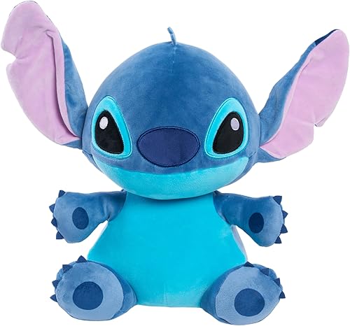 Disney Classics - Anima de peluche de felpa grande de Stitch de 14 pulgadas, con peso cómodo, color azul, alienígena