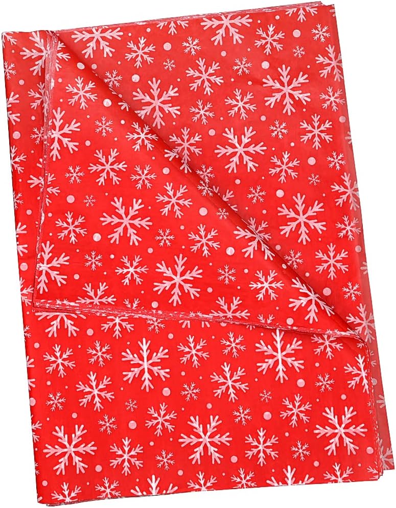 Papier Cadeau De Noël 43,2 Cm X 10,1 M, Flocons De Neige