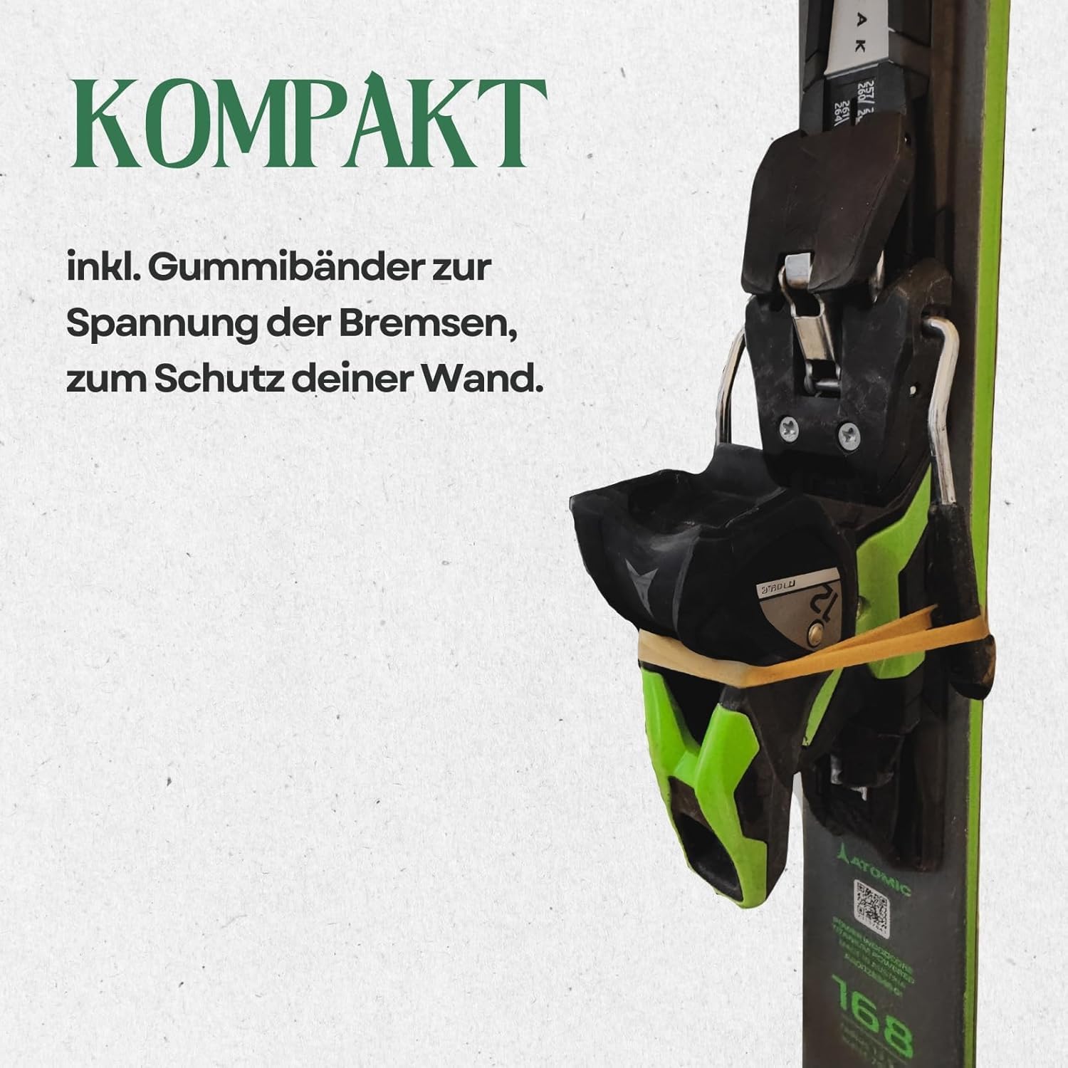 Ski Wandhalter / Wand Skihalter mit TPU-Kantenschutz | Vertikale Ski- & Skistock Halterung | Platzsparend & stilvoll – präsentiert deine Ski wie im Showroom | inkl. Marken-Montageset | 3D-Druck