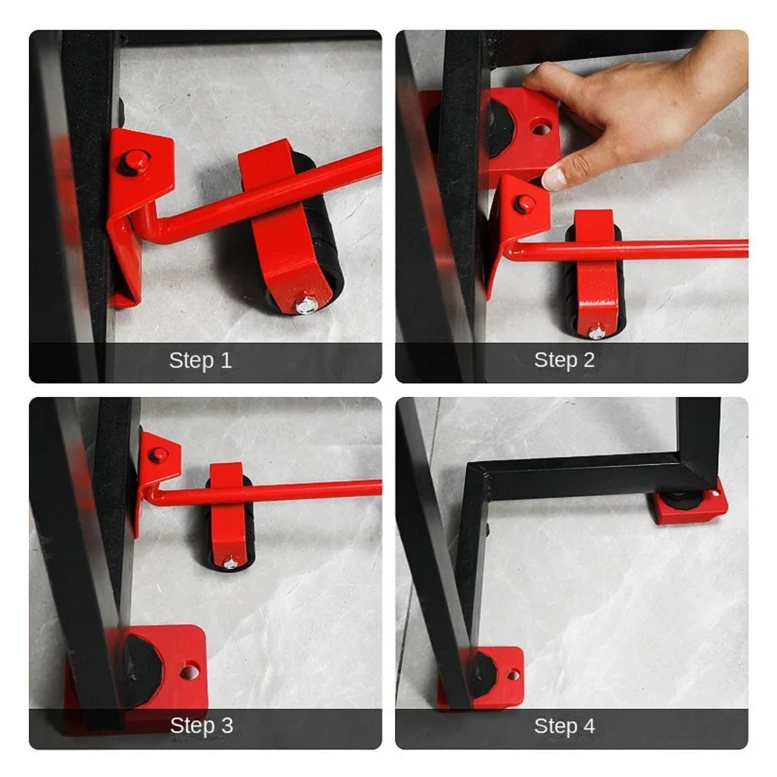 Kit di trasloco resistente, set di 5 rulli per un facile trasporto di mobili pesanti e frigoriferi, strumenti per lo spostamento di casa e ufficio