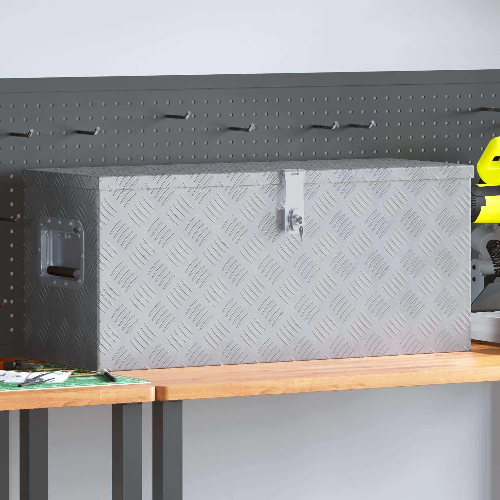 Amazon.co.jp: vidaXL アルミボックス 80x30x35cm シルバー : 車＆バイク