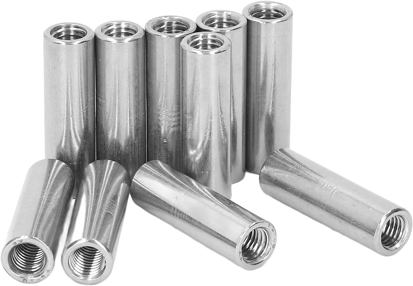 POCREATION M8 Coupling Nut, Stainless Steel with Secure Connections, Functional Design, Ideal for Home and Machinery Projects