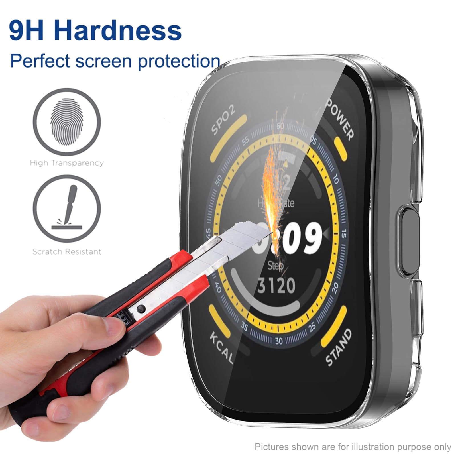 U Pro Reloj Funda De Vidrio Templado PC 9H Para U Pro, Funda