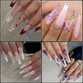 Cycullinyt 240Pcs Coffin Soft Gel Nail Tips, Long Coffin Nails, 12 Sizes Full Cover Acrylic Fake Nails Clear False Nail Extension for Beginner and Professional Home Salon DIY