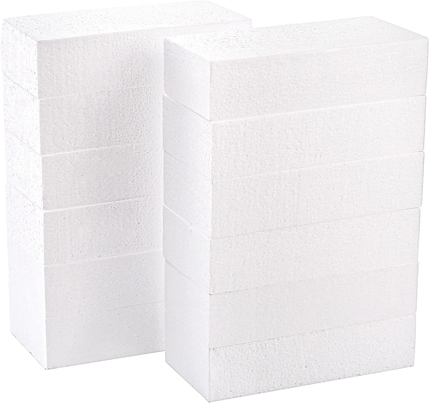 Paquete de 12 bloques de espuma rectangulares, tableros de espuma dura de 8x4x2 pulgadas for artes, manualidades y arreglos florales