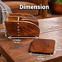 Vista 4 de Divit - Posavasos de madera ecológicos, superabsorbentes, hechos a mano, aspecto antiguo, para protección de mesa, reutilizables, rústico