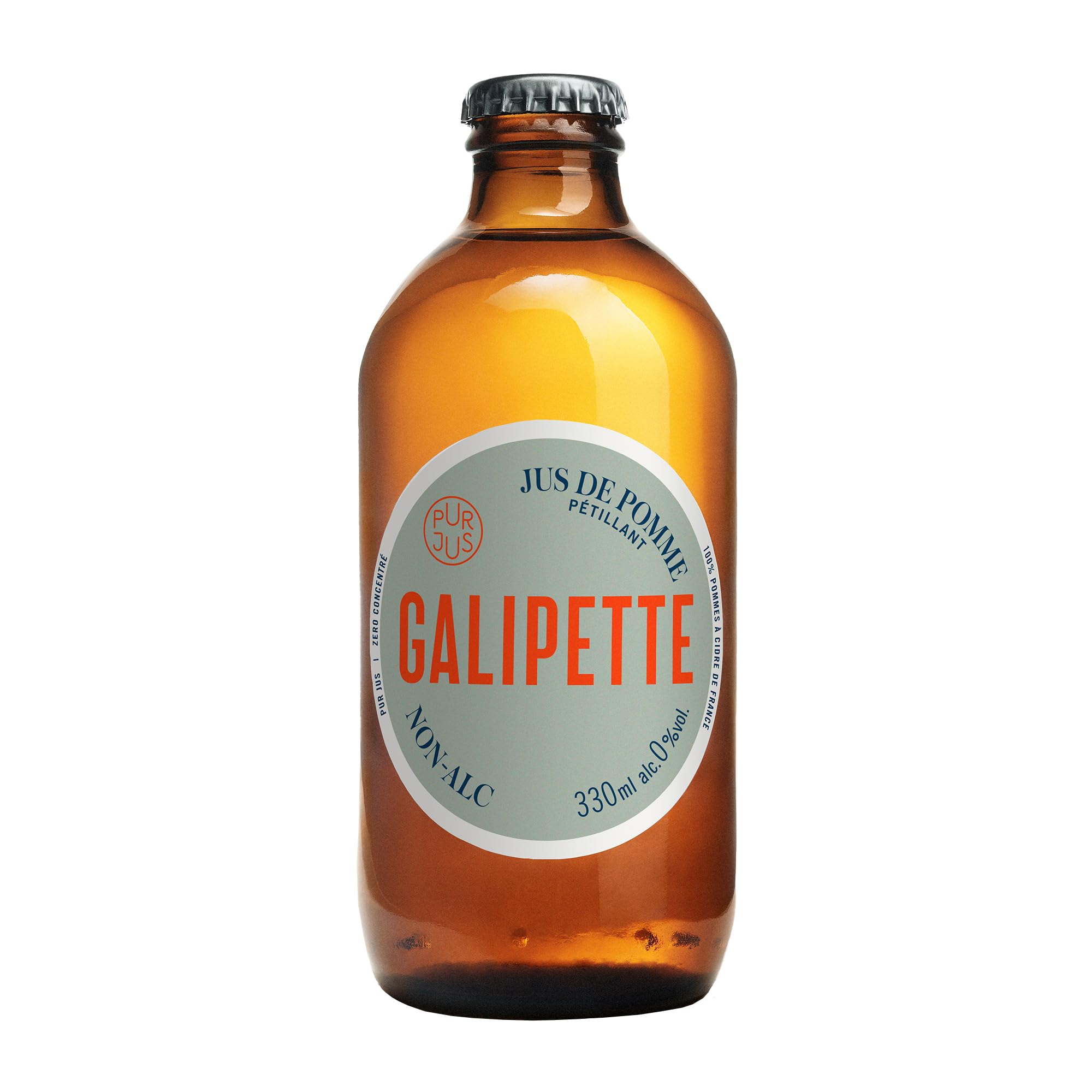 Galipette - Non-Alcoholic Cider (12 x 330ml), 0.0% ABV, Hand-Picked French Apples, Pure Juice Cider, Sweet, Fruity & Sharp, Zero Alcohol, Gluten Free, No Added Sugar, No Sweeteners