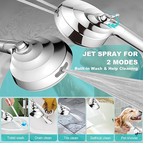 Miniatura 5 de Cabezal de ducha de alta presión con mano, cabezal de ducha de 10 modos con cuentas de filtro de varias etapas para agua dura, suave con la piel y