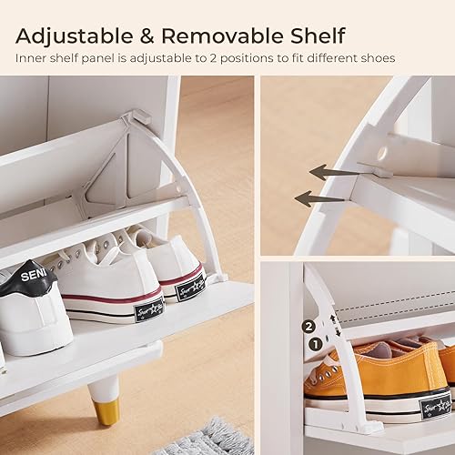 Miniatura 4 de Armario de entrada para dormitorio, armario de almacenamiento de zapatos de entrada, organizador de zapatos, cajones extraíbles y abatibles y 12